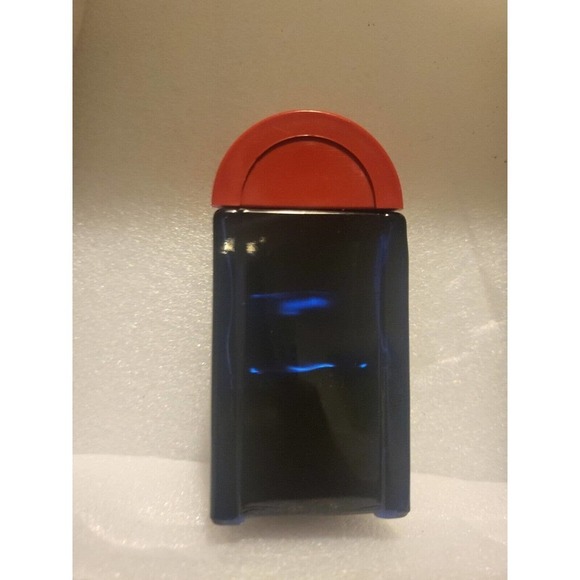 VINTAGE AVON COBALT BLUE GLASS MAILBOX BRAVO AFTER SHAVE DECANTER RED TOP Full - Picture 2 of 6